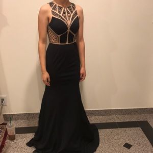 Long black mermaid dress